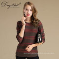 Patrón de estilo europeo Woollen Woollen Cashmere Mujeres Stripped Design Sweater